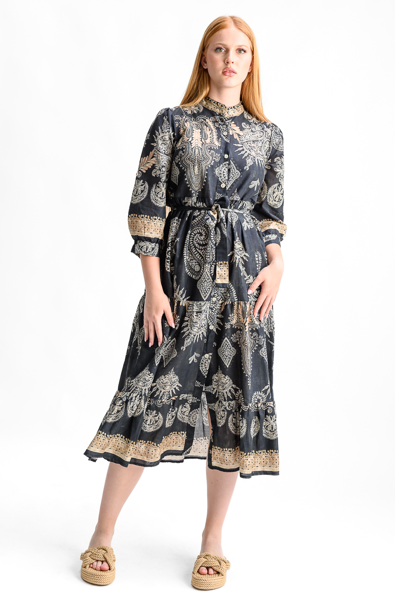 שמלת ליידי פאשן פייזלי בוהמית-BL1059